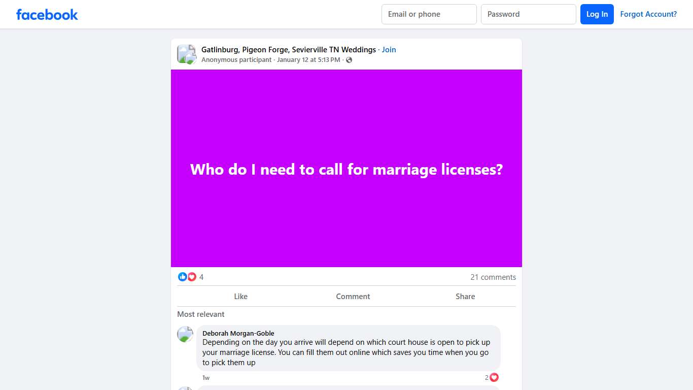 Gatlinburg, Pigeon Forge, Sevierville TN Weddings Who do I need to call for marriage licenses Facebook